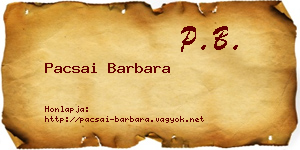 Pacsai Barbara névjegykártya